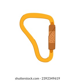 sport carabiner clip cartoon. climbing security, metal rope, safety hook sport carabiner clip sign. isolated symbol vector illustration