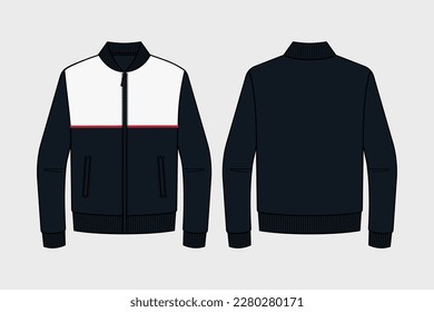 SPORT CARDIGAN JACKET FLAT SKETCH TEMPLATE