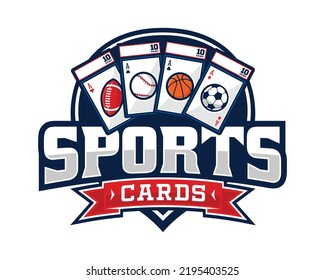 Sport cards market logo vector