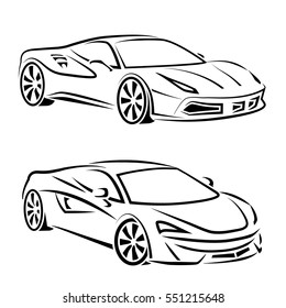 Download Sport Cars Silhouettes Vector Illustration Stock Vector Royalty Free 551215648