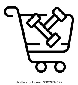 Sport cart shop icon outline vector. Bike store. Interior seller
