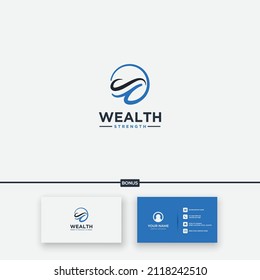 sport center healthy and wealthy letter W logo