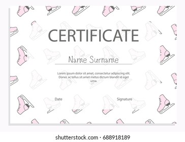 Sport certificate with skaters pattern
