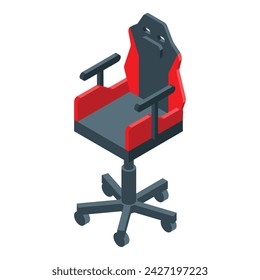 Sport chair icon isometric vector. Gamer furniture. Streamer monitor