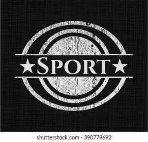 Sport chalkboard emblem on black board