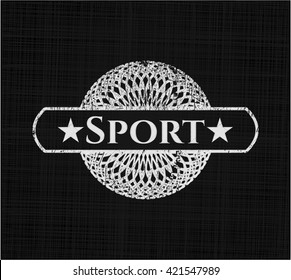 Sport chalkboard emblem written on a blackboard