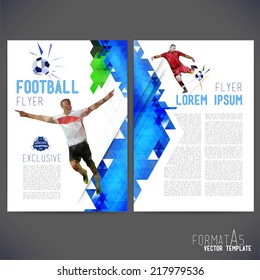 Sport championship. France euro 2016 Vector template design, brochure, Web sites, page, leaflet, with colorful geometric triangular backgrounds, logo and text separately. Flyer on a football theme.