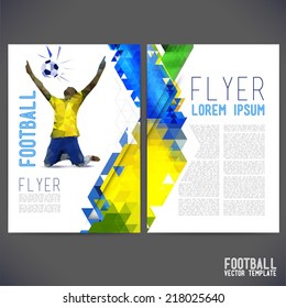 Sport championship. France euro 2016 vector template design, brochure, Web sites, page, leaflet, with colorful geometric triangular backgrounds, text separately. Printing flyer on a football theme.