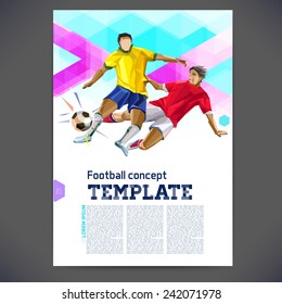 Sport championship. France euro 2016 vector football template design, brochure, Web sites, page, leaflet, with colorful geometric triangular backgrounds. Sport soccer design.