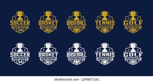 Sport championship logo set design vector