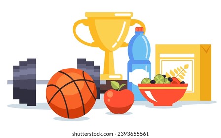 Sport championship tournament basketball accessories concept. Vector cartoon graphic design element illustration