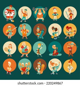 Sport characters kit. Vector illustration 
