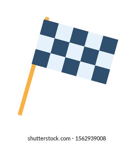 sport checkered flag flat style icon vector illustration design