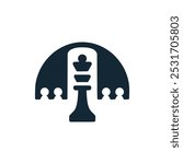 sport chess think logo vector illustration template design