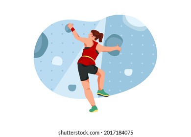Sport Climbing Illustration concept. Flat illustration isolated on white background.
