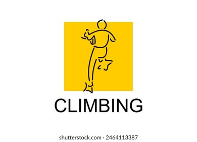 Sport Climbing sport vector line icon. practice climbing. sport pictogram, vector illustration.