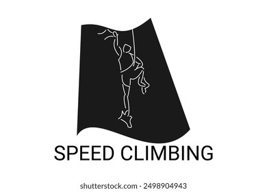 Icono de línea de Vector deportivo de escalada deportiva. práctica de escalada. pictograma deportivo, Ilustración vectorial.