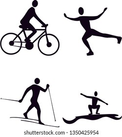 sport clip art b/w one color