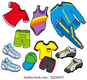 Sport clothes collection - vector illustration.