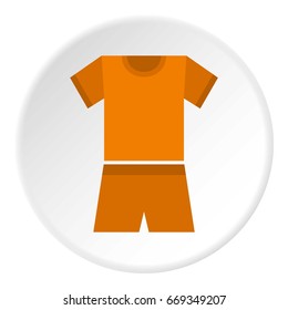 Sport clothes icon in flat circle isolated on white vector illustration for web