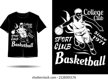 Sport club basketball silhouette t shirt design