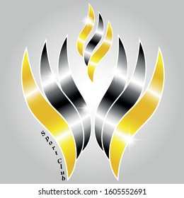 sport club emblem in the form of decorative wings
