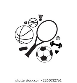 sport club icons on white background