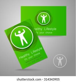 Sport club logo. Corporate design template business card sports club, fitness center, sports shop, and others.