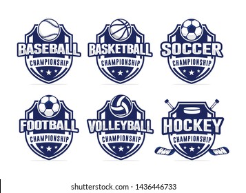 Sport club logo set template vector illustration