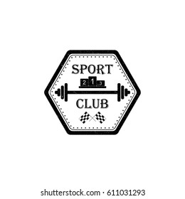 Sport club logo in vintage style on the white background. Vector design