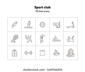 Sport club. Sportsman, tennis, game. Physical activity concept. Can be used for topics like weightloss, leisure, entertainment
