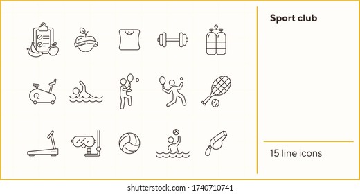 Sport club. Sportsman, tennis, game. Physical activity concept. Can be used for topics like weightloss, leisure, entertainment