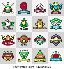 Sport club or team badge vector icons