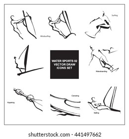 sport collection hand draw vector set - water series