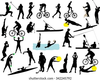 sport collection vector silhouette