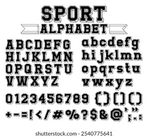 Sport college alphabet fonts silhouette