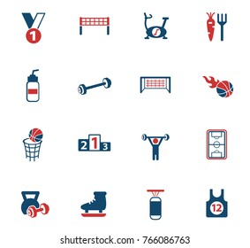 sport color vector icons for web and user interface design