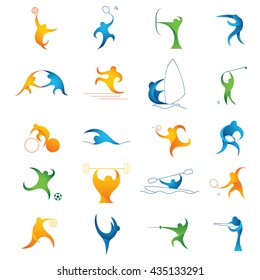 sport colorful icon set