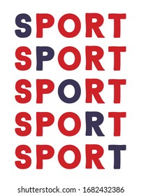 Sport Colorful isolated vector saying