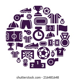 Sport Competition Icons in Circle Shape