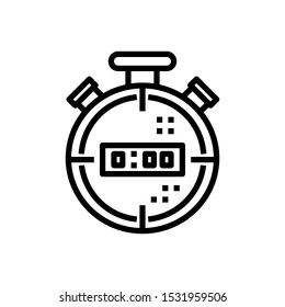 sport competition stopwatch icon, vector and illustration
