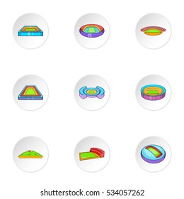 Sport complex icons set. Cartoon illustration of 9 sport complex vector icons for web