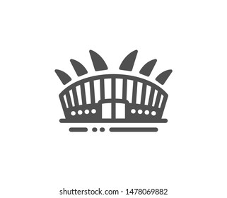 Sport complex sign. Arena stadium icon. Championship building symbol. Classic flat style. Simple arena stadium icon. Vector