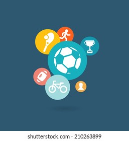 Sport composition of icons