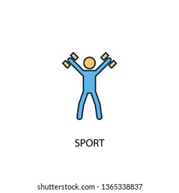 sport concept 2 colored line icon. Simple yellow and blue element illustration. sport concept outline symbol design