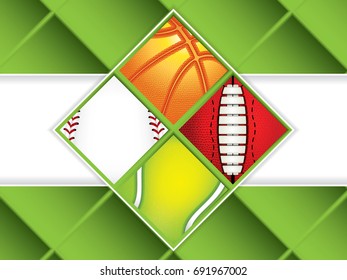 Sport concept background.Set of sport balls.Vector illustration.