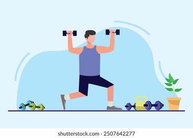 Sport concept. Colored flat vector illustration isolated.