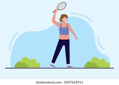 Sport concept. Colored flat vector illustration isolated.