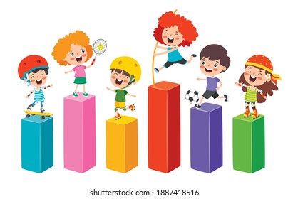 Sport Concept Design With Funny Children