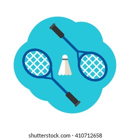 Sport Concept Illustration. Badminton. Rackets and shuttlecock. Flat Style Vector Illustration